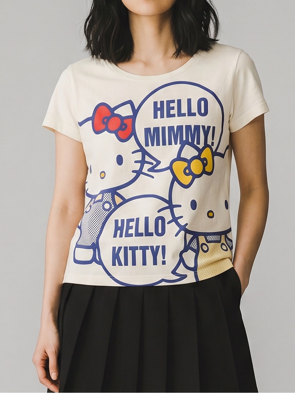 Sanrio Hello Kitty graphic tee White T-shirt Hello Mimmy Kawaii Whimsy Dopamine